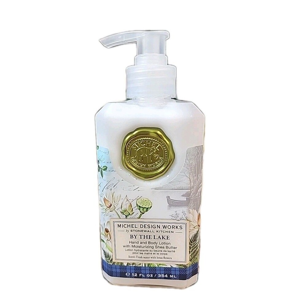 Michel Design Works BY THE LAKE Shea Butter Hand Lotion 12 Oz. LOTUS FLOWERS